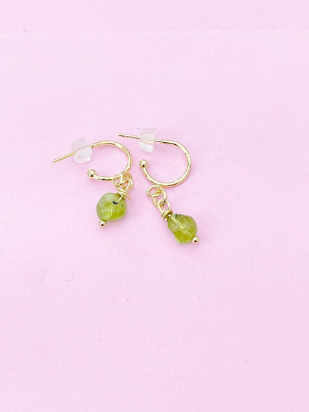 Peridot Earrings, Natural Gemstone Jewelry, N3974