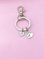 Silver Cheese Charm Keychain, AN5519