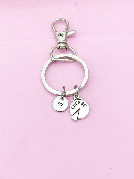 Silver Cheese Charm Keychain, AN5519