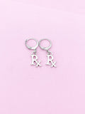 Silver Pharmacist Rx Charm Earrings, AN2239