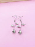 Silver Rose Earrings, Birthday Jewelry Gift, N172F