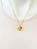 Gold Orange Charm Necklace Fruits Foodie Jewelry Gift, Birthday Gifts, Personalized Customized Gifts, N5161