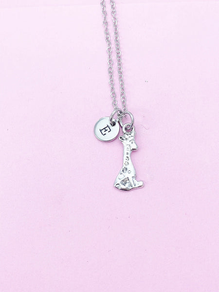 Silver Giraffe Charm Necklace Giraffe Charm Cute Giraffe Jewelry, N5607