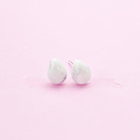 Sterling Silver Natural Howlite Teardrop Stud Earrings, N5609