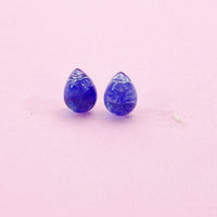 Sterling Silver Natural Kyanite Teardrop Stud Earrings, N5611