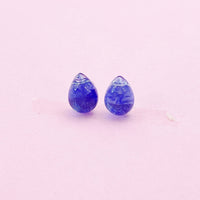 Sterling Silver Natural Kyanite Teardrop Stud Earrings, N5611