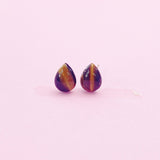 Sterling Silver Natural Tiger Eye Teardrop Stud Earrings, N5613