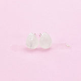 Sterling Silver Natural Quartz Crystal Teardrop Stud Earrings, N5617