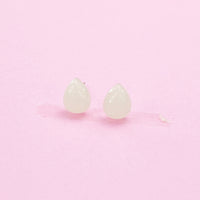 Sterling Silver Natural Quartz Crystal Teardrop Stud Earrings, N5617