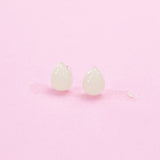 Sterling Silver Natural Quartz Crystal Teardrop Stud Earrings, N5617
