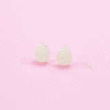 Sterling Silver Natural Quartz Crystal Teardrop Stud Earrings, N5617