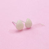 Sterling Silver Synthetic Luminous Stone Teardrop Stud Earrings, N5616