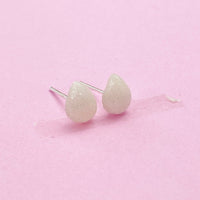 Sterling Silver Synthetic Luminous Stone Teardrop Stud Earrings, N5616