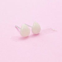 Sterling Silver Synthetic Luminous Stone Teardrop Stud Earrings, N5616