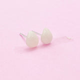 Sterling Silver Synthetic Luminous Stone Teardrop Stud Earrings, N5616