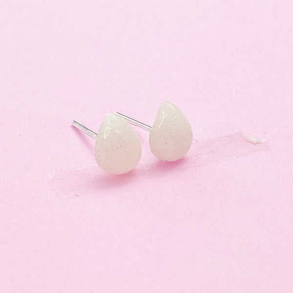 Sterling Silver Synthetic Luminous Stone Teardrop Stud Earrings, N5616