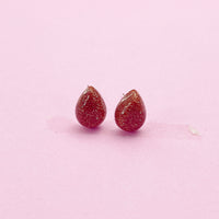 Sterling Silver Synthetic Goldstone Teardrop Stud Earrings, N5618