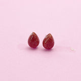 Sterling Silver Synthetic Goldstone Teardrop Stud Earrings, N5618