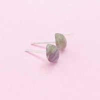 Sterling Silver Natural Labradorite Teardrop Stud Earrings, N5623