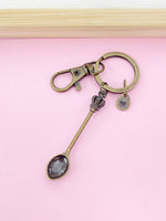 Spoon with Crown and Cross Charm Keychain, AN2663