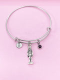 Silver Nutcracker Soldier Charm Bracelet, Personalized Gift, Christmas Gift, N676