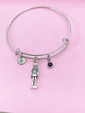Silver Nutcracker Soldier Charm Bracelet, Personalized Gift, Christmas Gift, N676