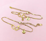Gold or Silver Stethoscope Heart Bracelet, Medical Device Charm, Doctor Gift, Nurse Gift, Medical Student Gift, N5626