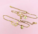 Gold or Silver Stethoscope Heart Bracelet, Medical Device Charm, Doctor Gift, Nurse Gift, Medical Student Gift, N5626
