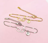 Stainless Steel Stethoscope Heart Bracelet in Gold or Silver, N5628