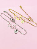 Stainless Steel Stethoscope Heart Bracelet in Gold or Silver, N5628