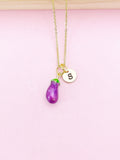 Purple Eggplant Charm Necklace in Gold, N5630
