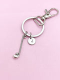 Silver Golf Club Keychain, Personalized Initial Charm, N5631