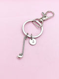 Silver Golf Club Keychain, Personalized Initial Charm, N5631