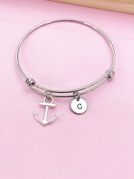 Silver Anchor Charm Bracelet, DN866