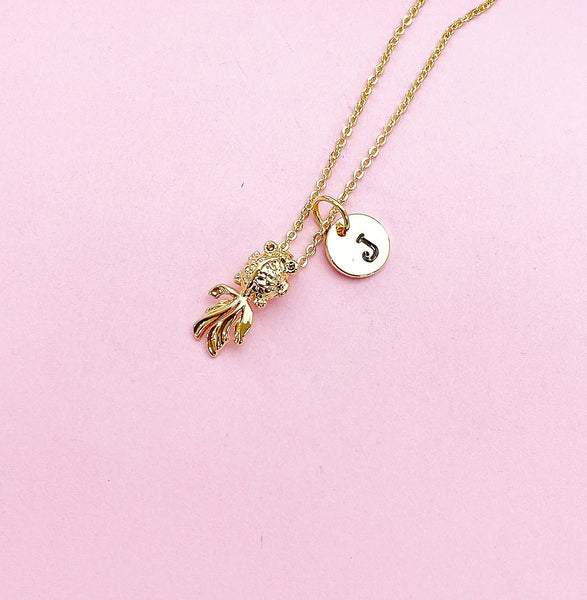 Gold Goldfish Charm Necklace, N2182