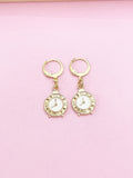 Gold Clock Earrings, N3286