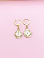 Gold Clock Earrings, N3286