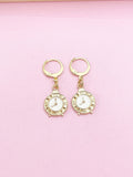 Gold Clock Earrings, N3286