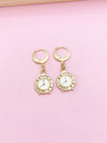 Gold Clock Earrings, N3286