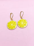 Gold Lemon Slice Charm Earrings, DN3221