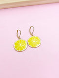 Gold Lemon Slice Charm Earrings, DN3221