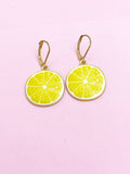 Gold Lemon Slice Charm Earrings, DN3221