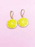 Gold Lemon Slice Charm Earrings, DN3221