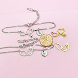 Stethoscope Heart Charm Bracelet, Personalized Initial, Medical Gift