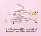 Stethoscope Heart Bracelet, Personalized Initial Charm, Medical Gift