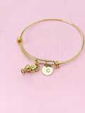 Gold Cute Toilet Charm Bracelet Bangle, Toilet Charms, Toilet Pendants, Plumber Gifts, Personalized Gift, N467A