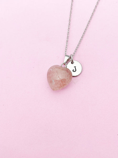 Strawberry Quartz Necklace Natural Gemstone Jewelry, Birthday Gifts, Personalized Customized Gifts, N5240