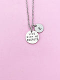 Silver Live with No Regrets Charm Necklace, N2303