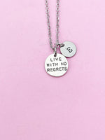 Silver Live with No Regrets Charm Necklace, N2303