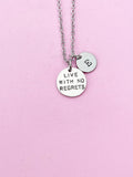 Silver Live with No Regrets Charm Necklace, N2303